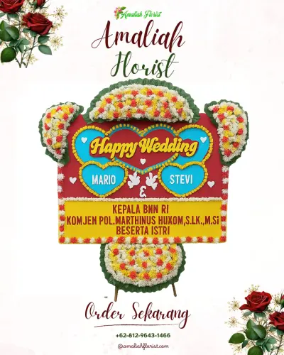 Karangan Papan Bunga Pernikahan di Ciginggang